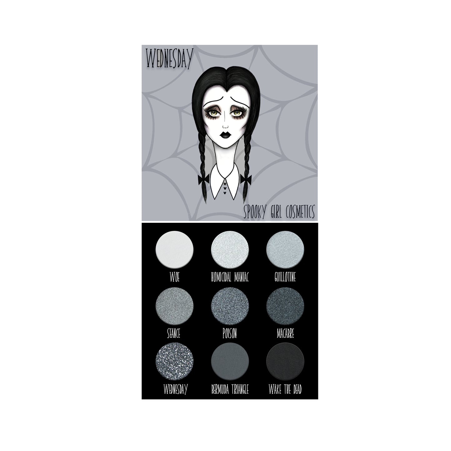 Spooky Girl Eyeshadow Palette inspired by Wednesday