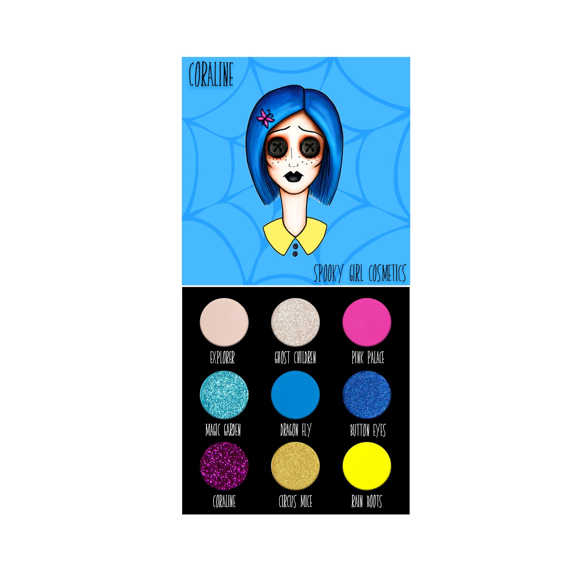 Spooky Girl Eyeshadow Palette inspired by Coraline