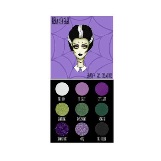 Spooky Girl Eyeshadow Palette inspired by the Bride of Frankenstein